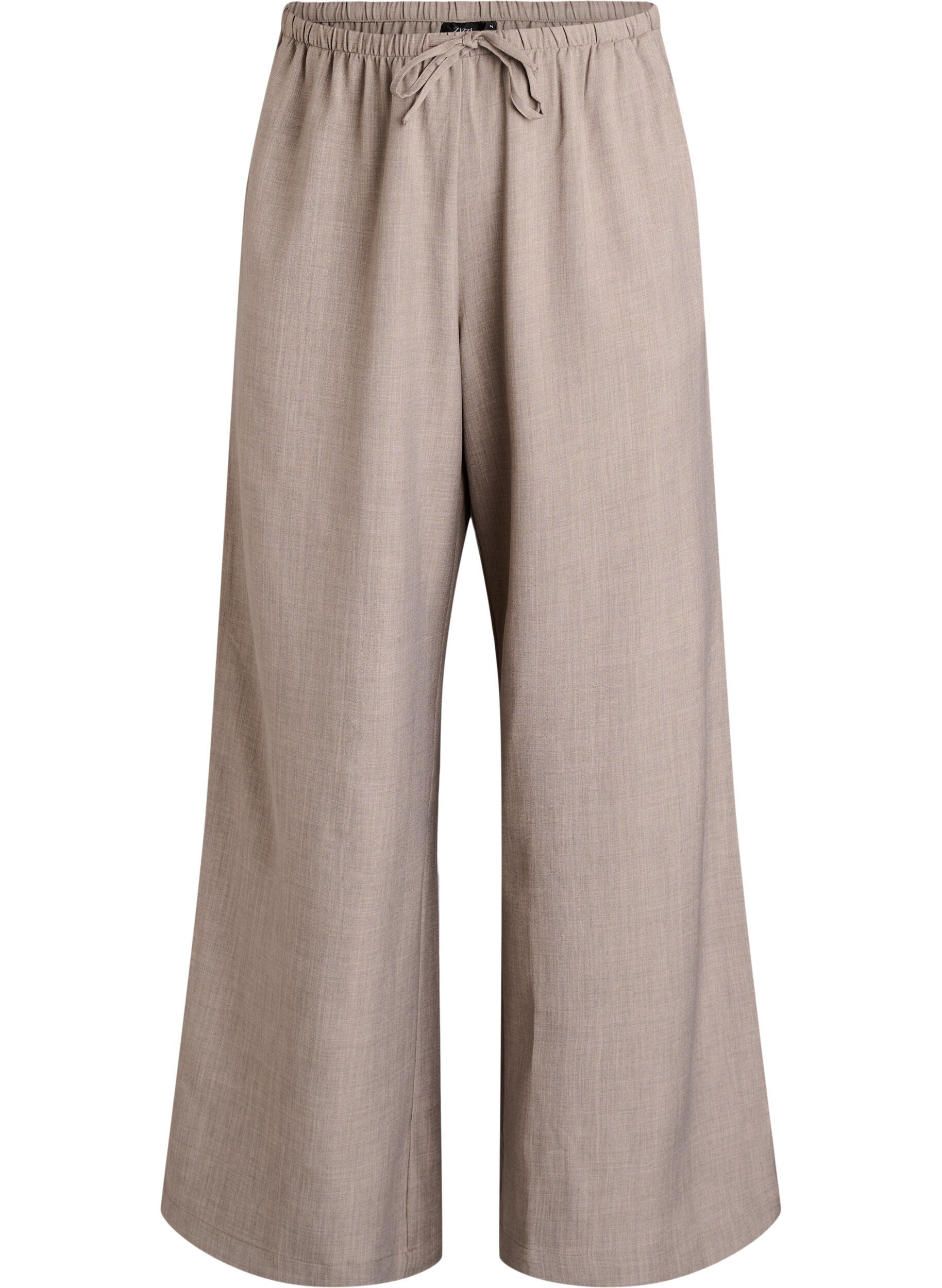 Zizzifashion High-waisted trousers with wide legs, Beige, Packshot image number 0