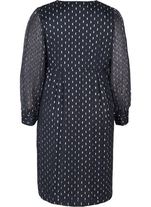 Patterned viscose dress with an A-line shape, Night Sky, Packshot image number 1