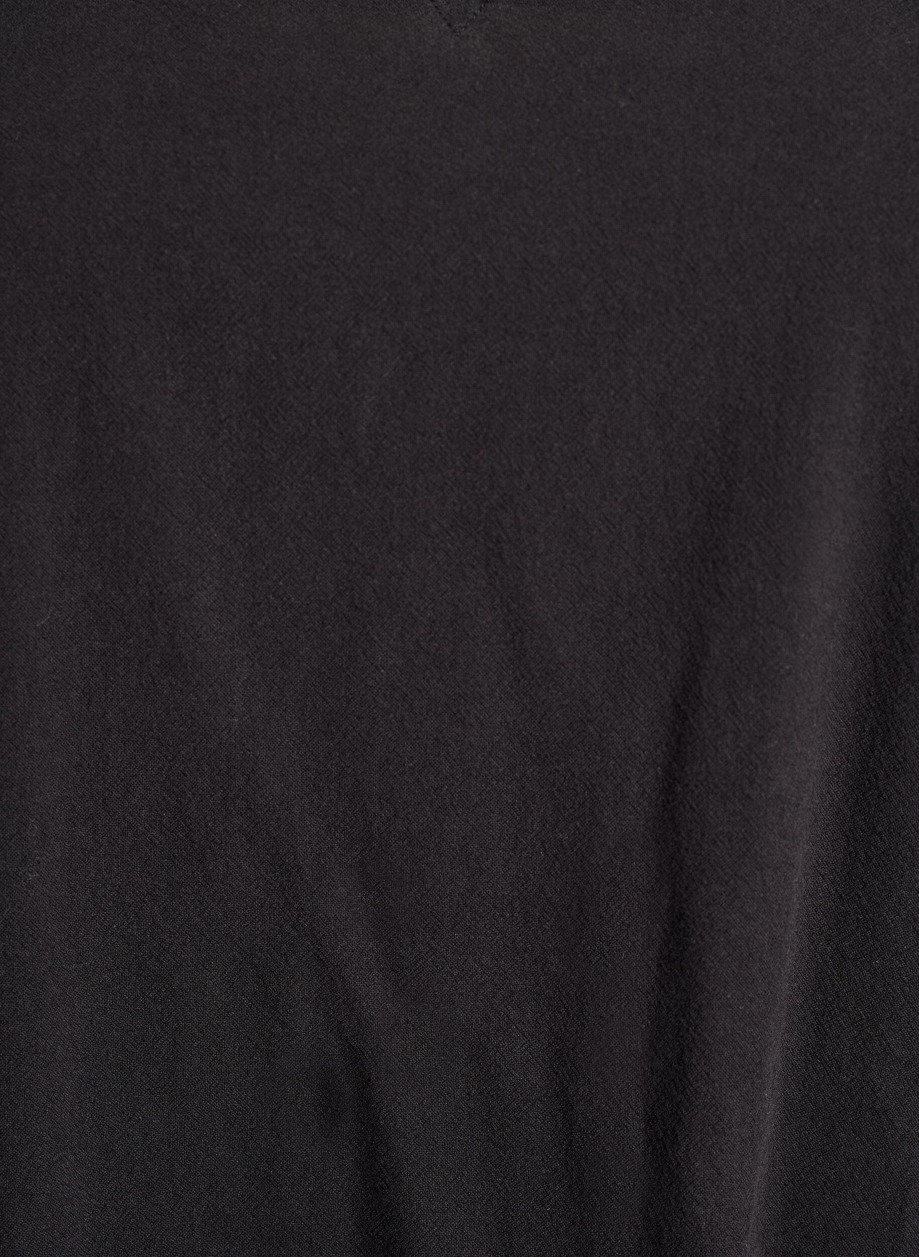 Zizzifashion Short cotton dress with V-neck, Black, Packshot image number 2