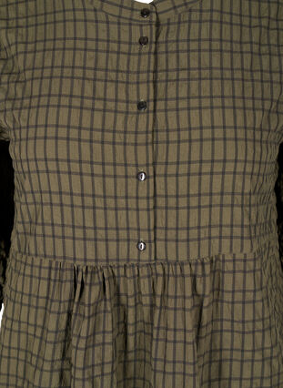 Checkered shirt tunic with 3/4 sleeves, Ivy Green Check, Packshot image number 2