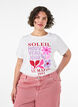 Cotton T-shirt with print, White, Model image number 0
