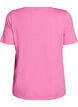 Short-sleeved basic t-shirt with v-neck, Pink, Packshot image number 1