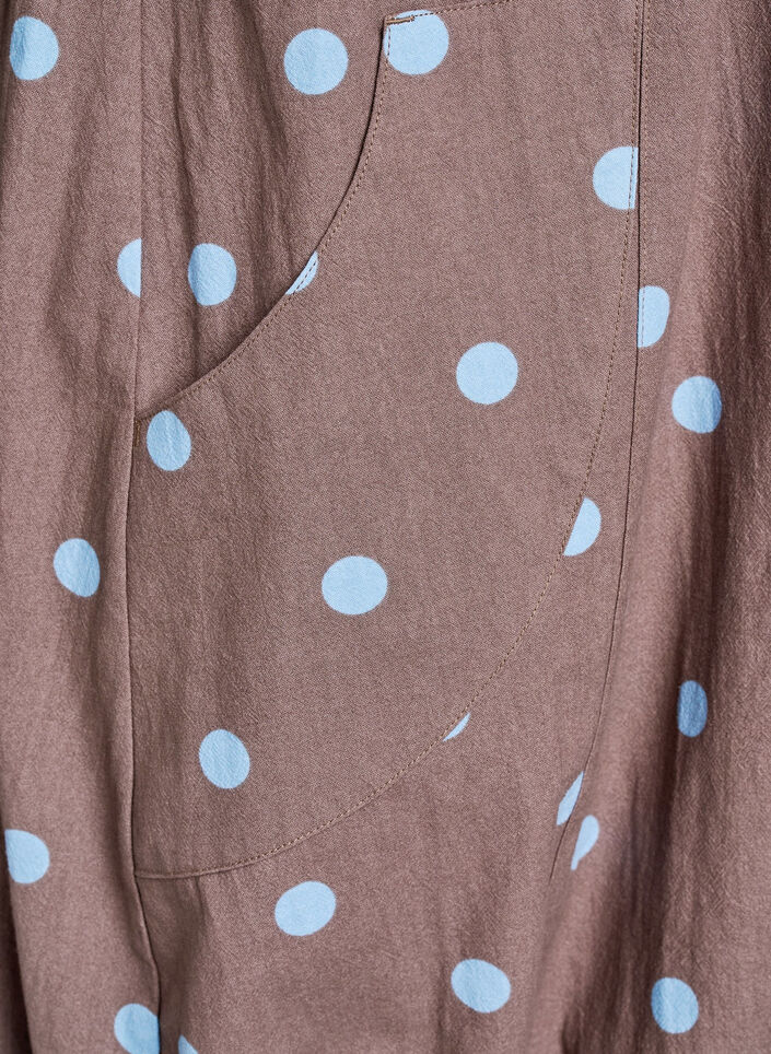 Short-sleeved cotton dress with print, Blue, Packshot image number 3