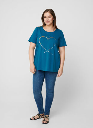 Short-sleeved t-shirt with print, Blue Coral, Model image number 2
