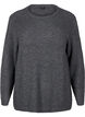Melange sweater with round neck, Dark Grey Black Mel., Packshot image number 0