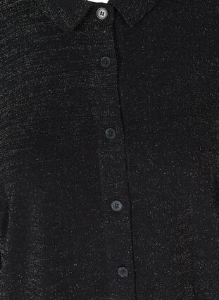 Shirt with sparkles and puff sleeves, Black, Packshot image number 2