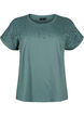 Organic cotton T-shirt with broderie anglaise, Sea Pine, Packshot image number 0