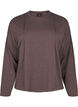 Loose jersey blouse with seam details, Brown, Packshot image number 0