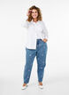 Mille mom fit jeans with embroidery, Light Blue, Model image number 0