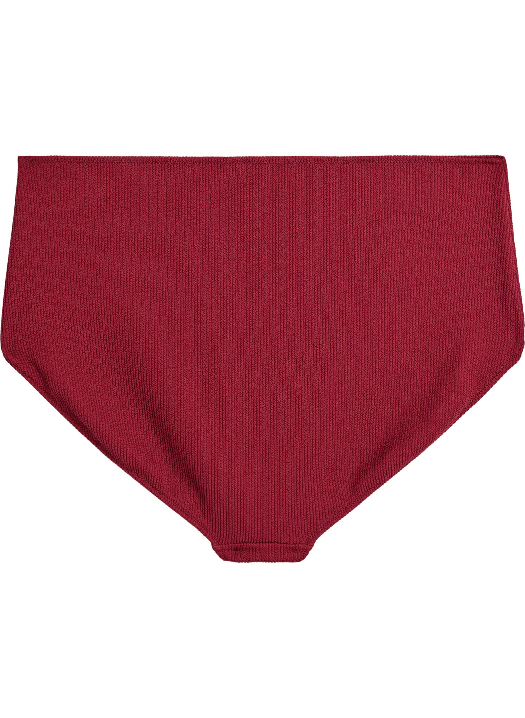 Zizzifashion High-waisted bikini bottoms with texture, Red, Packshot image number 1