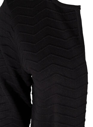 Long knit cardigan with a pattern, Black, Packshot image number 2