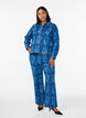 Myra jeans in floral denim with a wide fit, Blue, Model image number 0