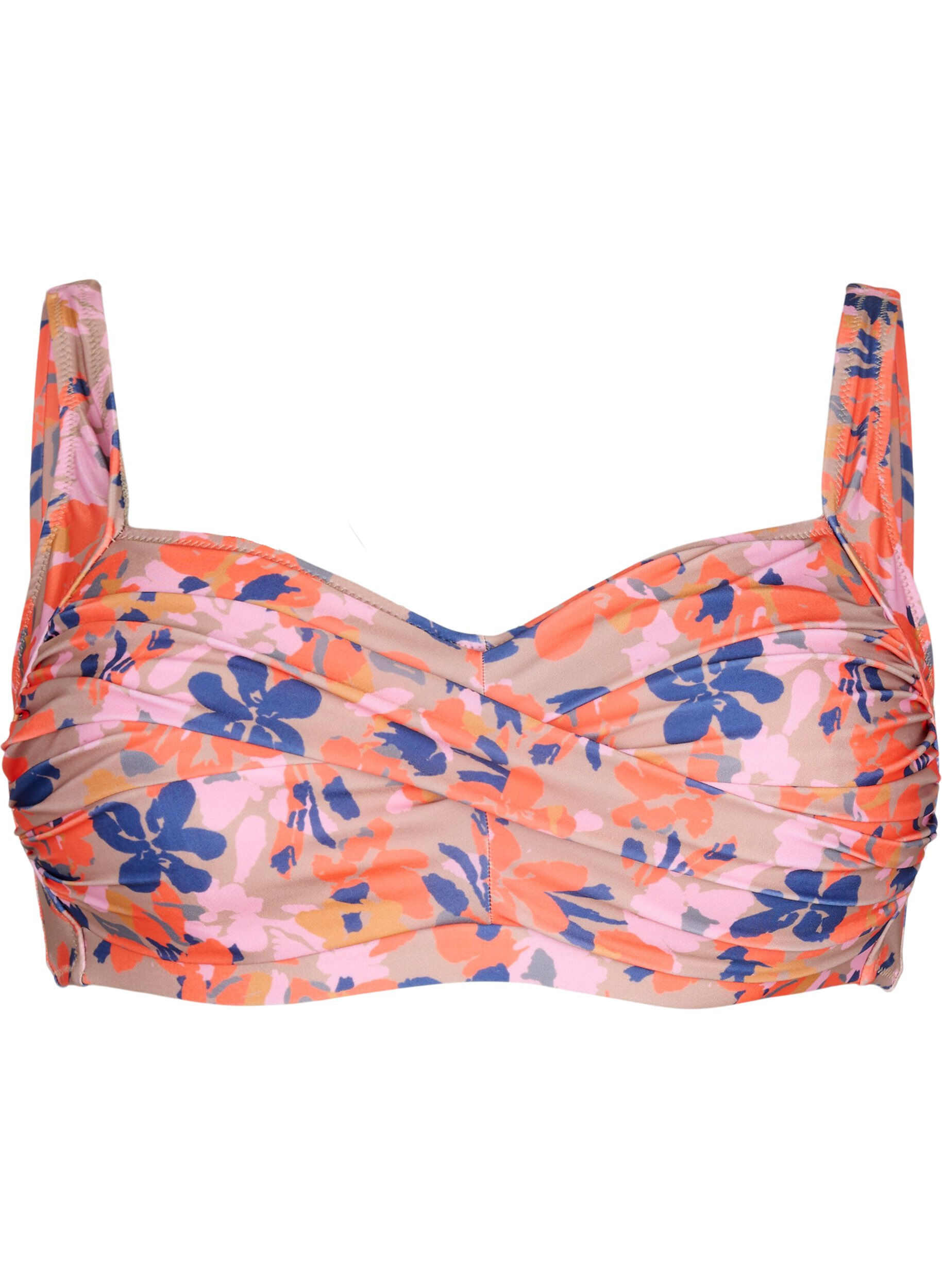 Zizzifashion Printed bikini top, Retro Flower, Packshot image number 0