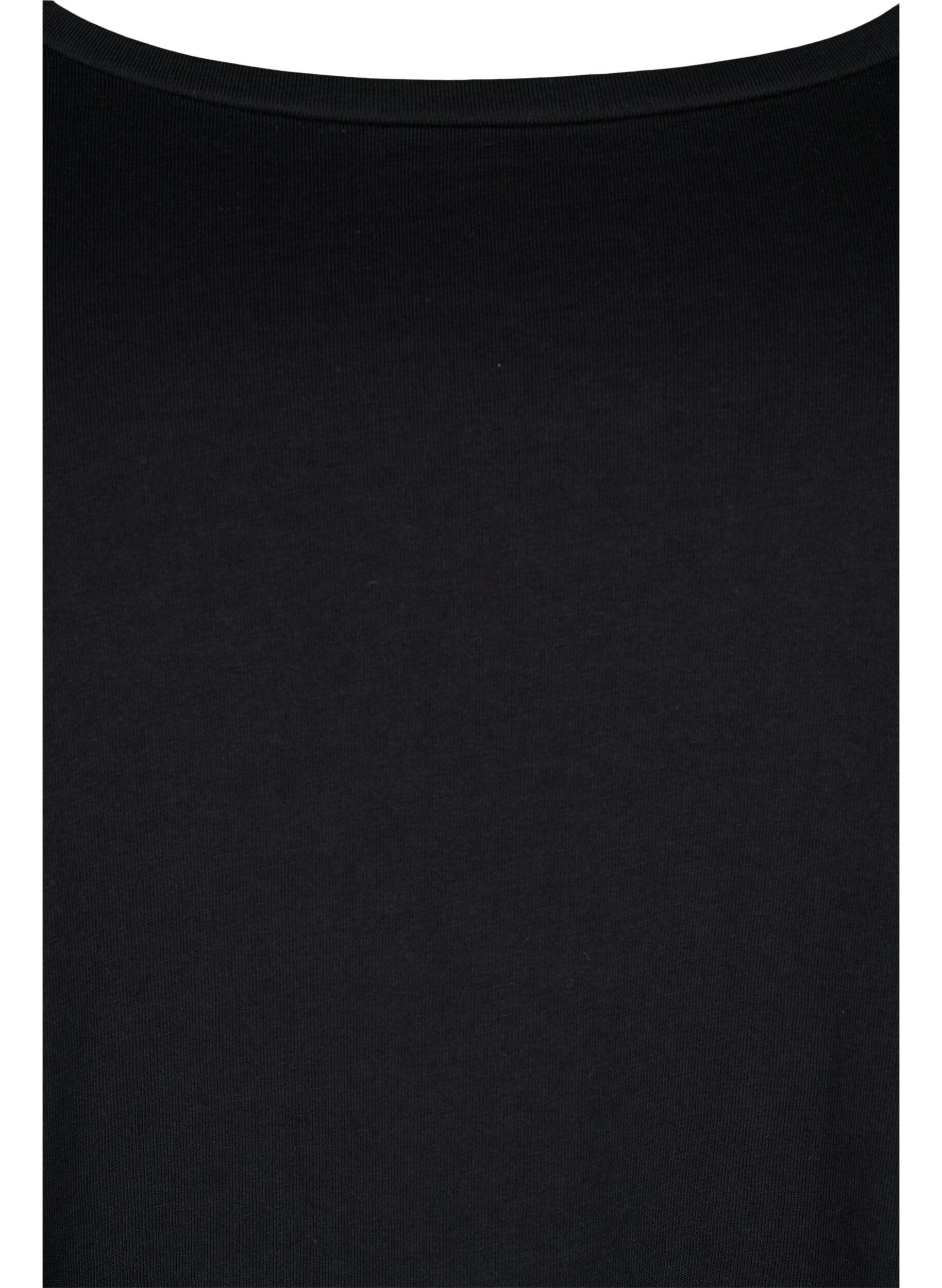 Zizzifashion Basic cotton blouse 2-pack, Paisley Purple/Black, Packshot image number 3