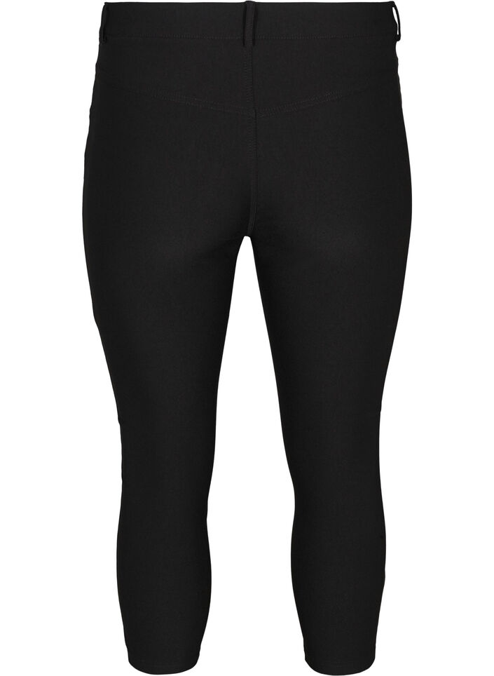 Close-fitting capri trousers in viscose blend, Black, Packshot image number 1
