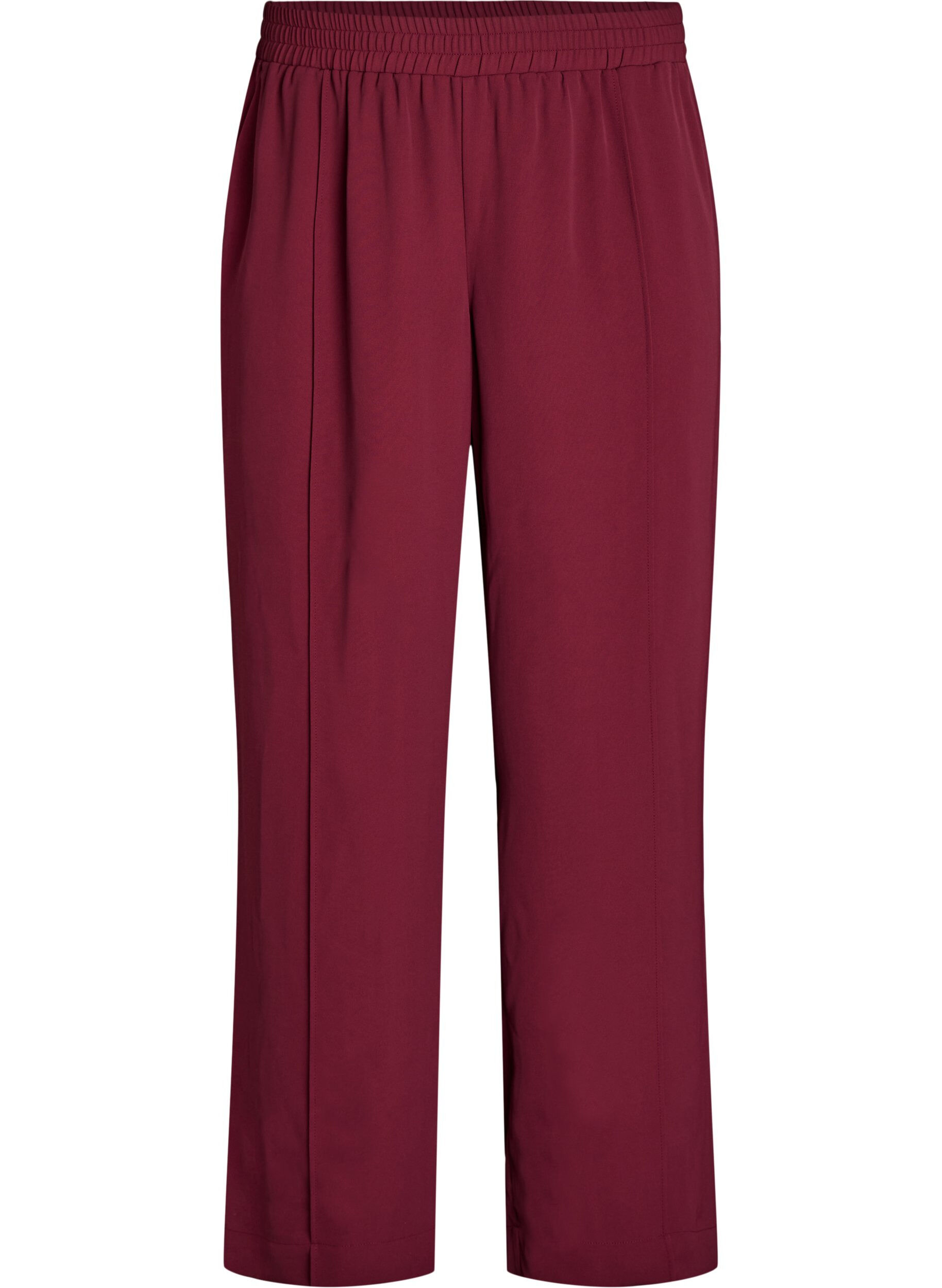 Sporty trousers with straight legs and side stripes