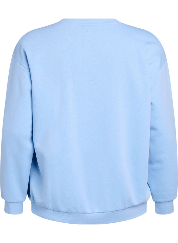 Sweatshirt with front motif, Light Blue, Packshot image number 1