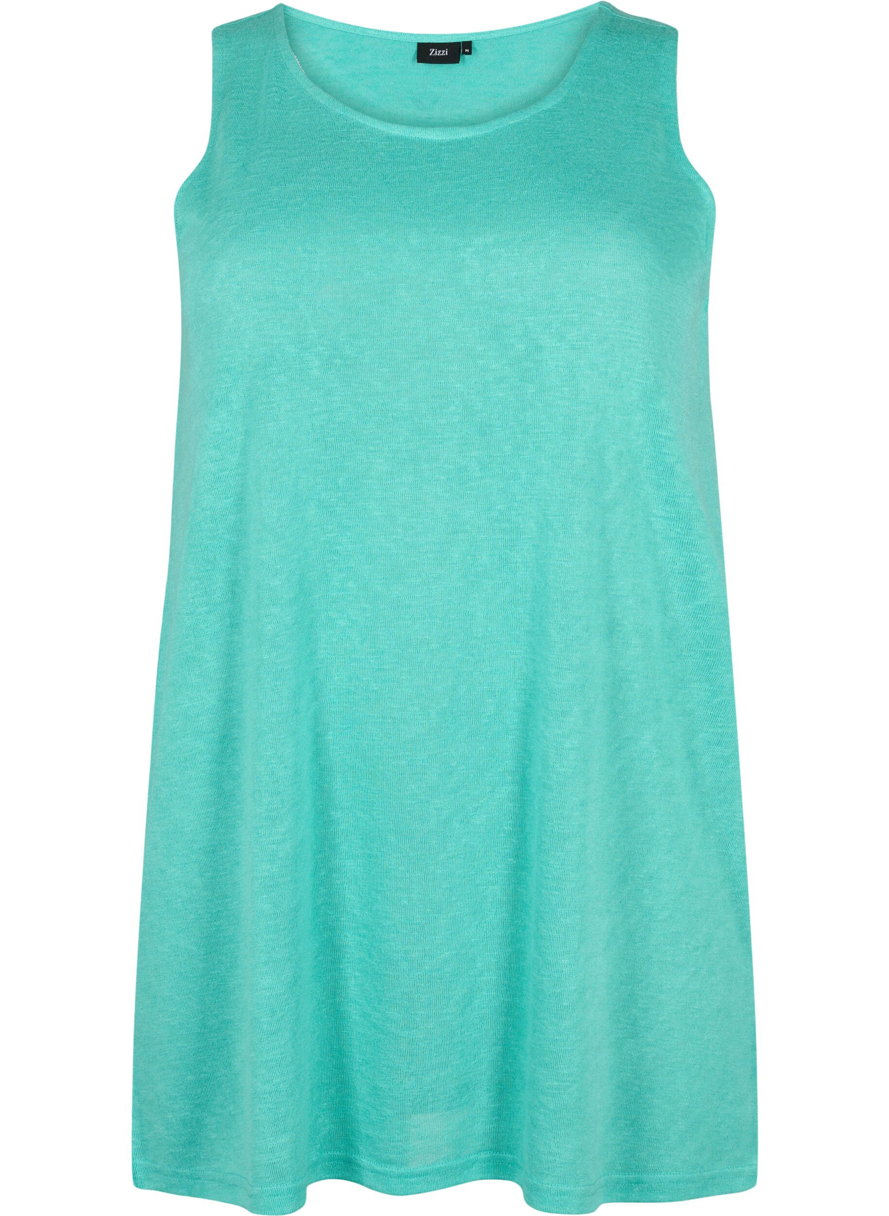 Zizzifashion Top with structure and round neckline, Turquoise, Packshot image number 0