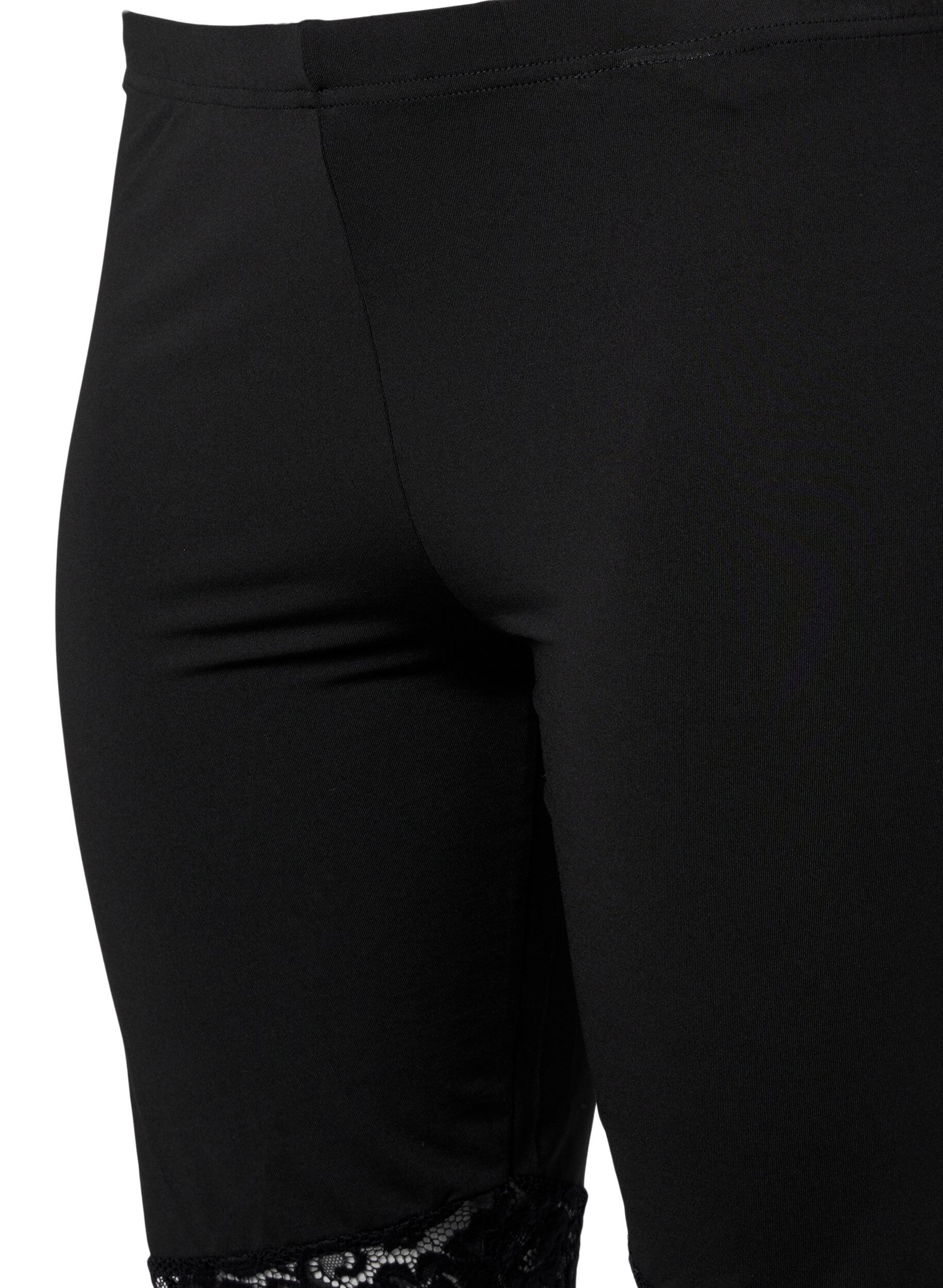 Zizzifashion 2-pack cycling shorts with lace trim, Black / Black, Packshot image number 3