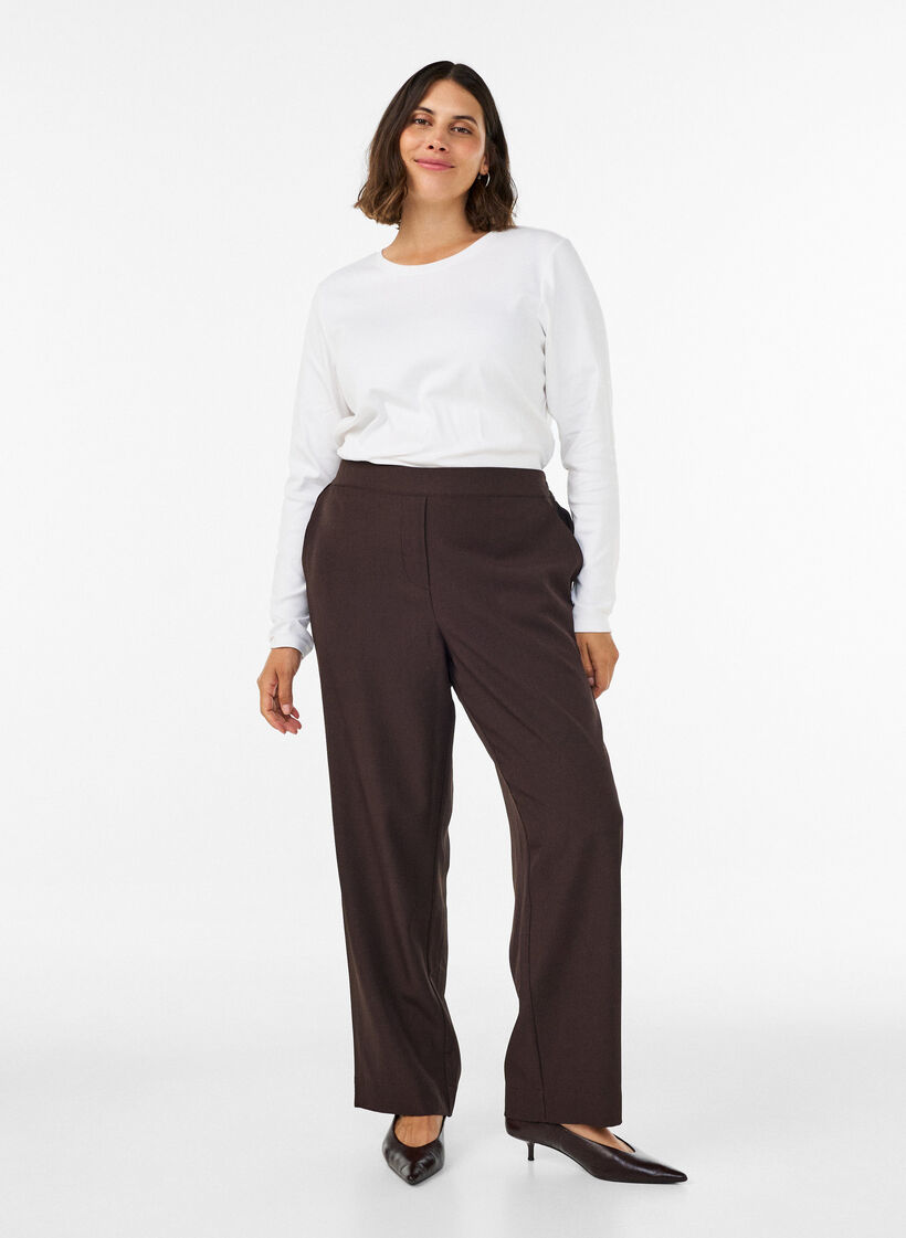 Loose trousers with pockets, Brown, Model image number 0