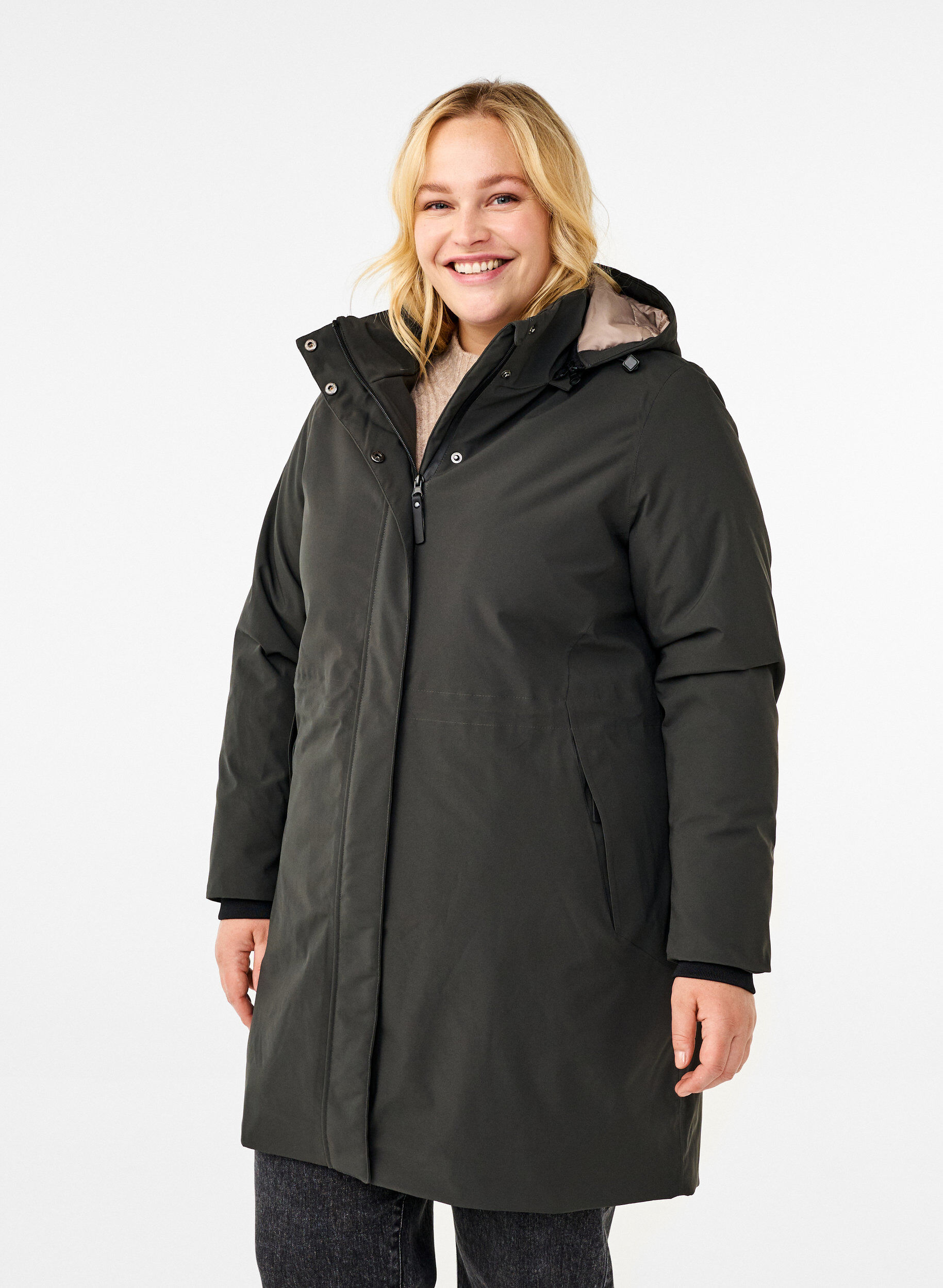 Zizzifashion Functional parka winter coat with a hood, Raven, Model image number 0