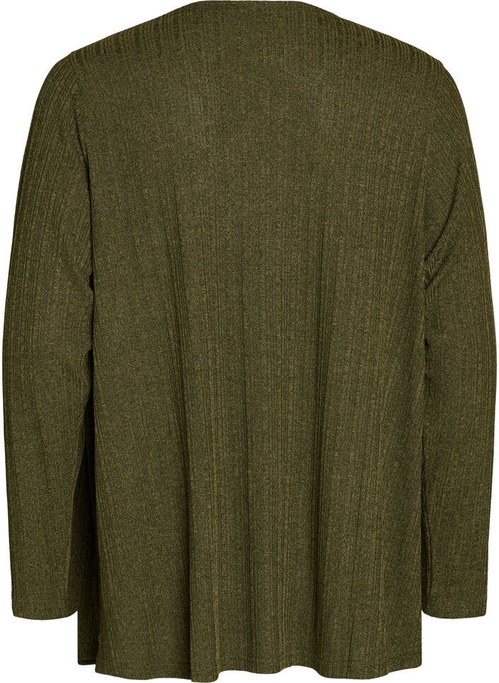 Open cardigan in textured jersey, Blue, Packshot image number 1