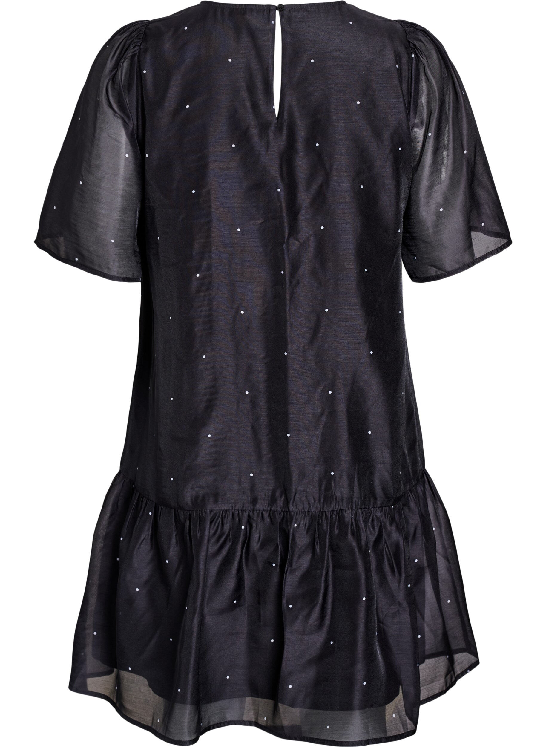 Zizzifashion Knee-length party dress with sheer sleeves, Black, Packshot image number 1