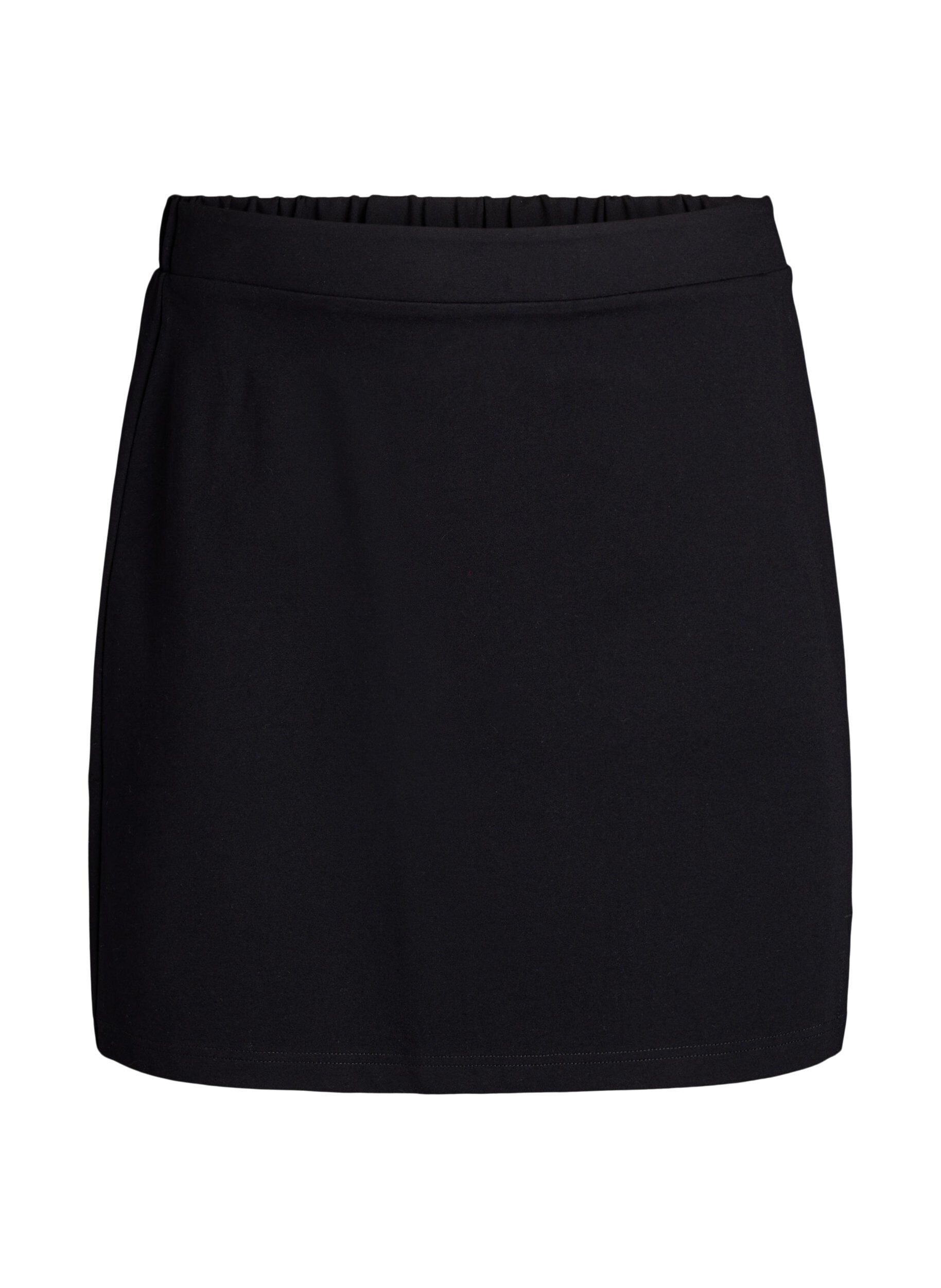 Short jersey skirt with slit