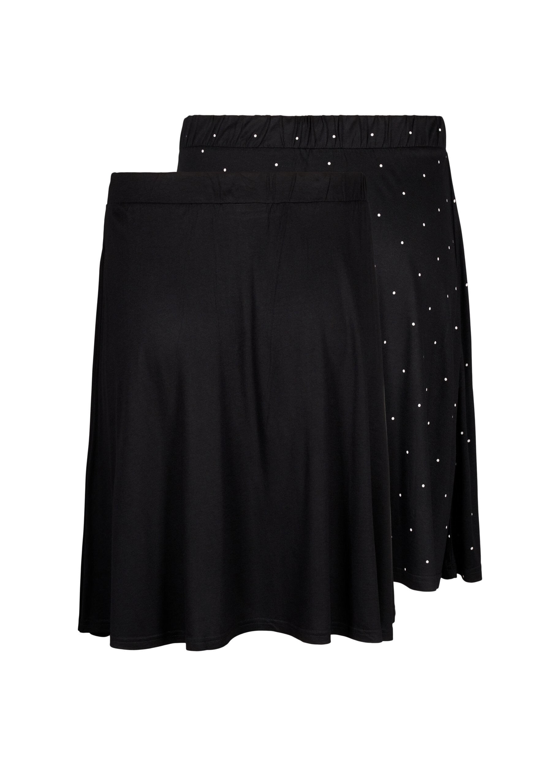 Zizzifashion 2-pack skirt in viscose, Black, Packshot image number 1