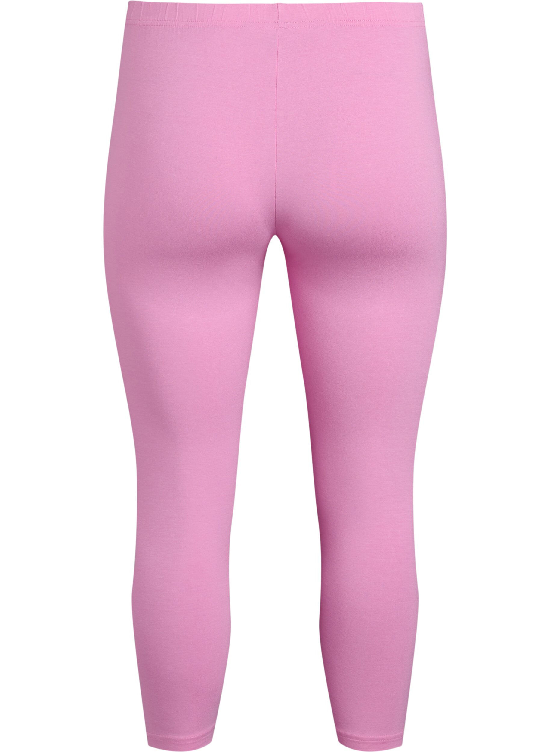 Zizzifashion Basic 3/4 leggings in viscose, Pink, Packshot image number 1