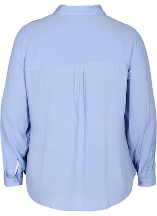 Viscose shirt with chest pockets, Blue Heron, Packshot image number 1