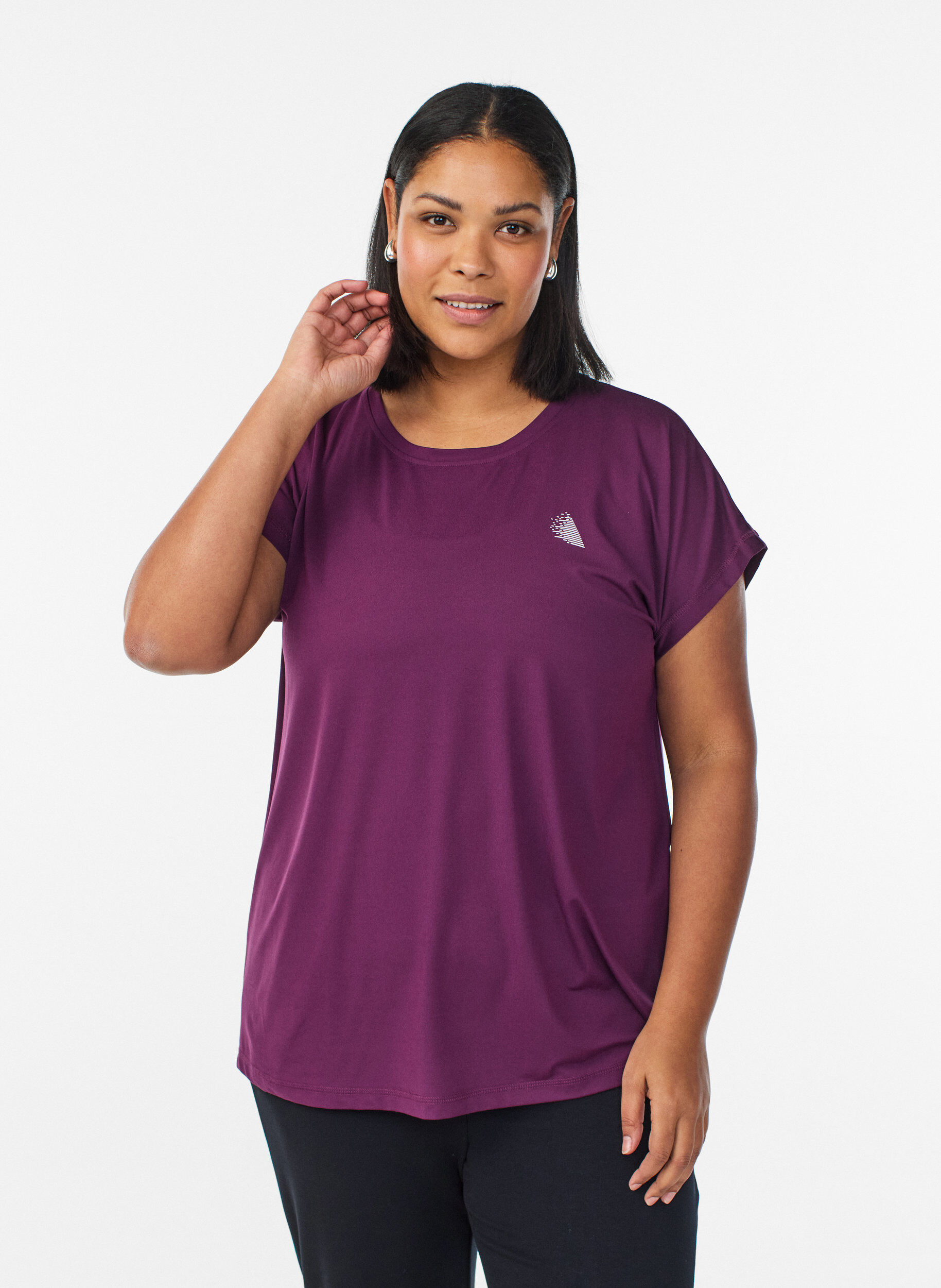 Zizzifashion Solid-coloured training T-shirt, Purple, Model image number 0