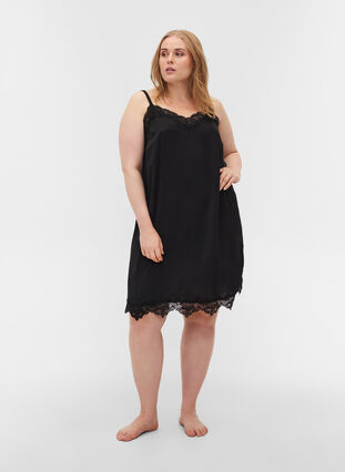 Lacy nightgown, Black, Model image number 2