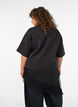 Jersey blouse with a layered look and lace, Black, Model image number 2