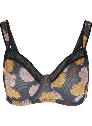 Bra  with print and mesh, Night Sky Flower, Packshot image number 0