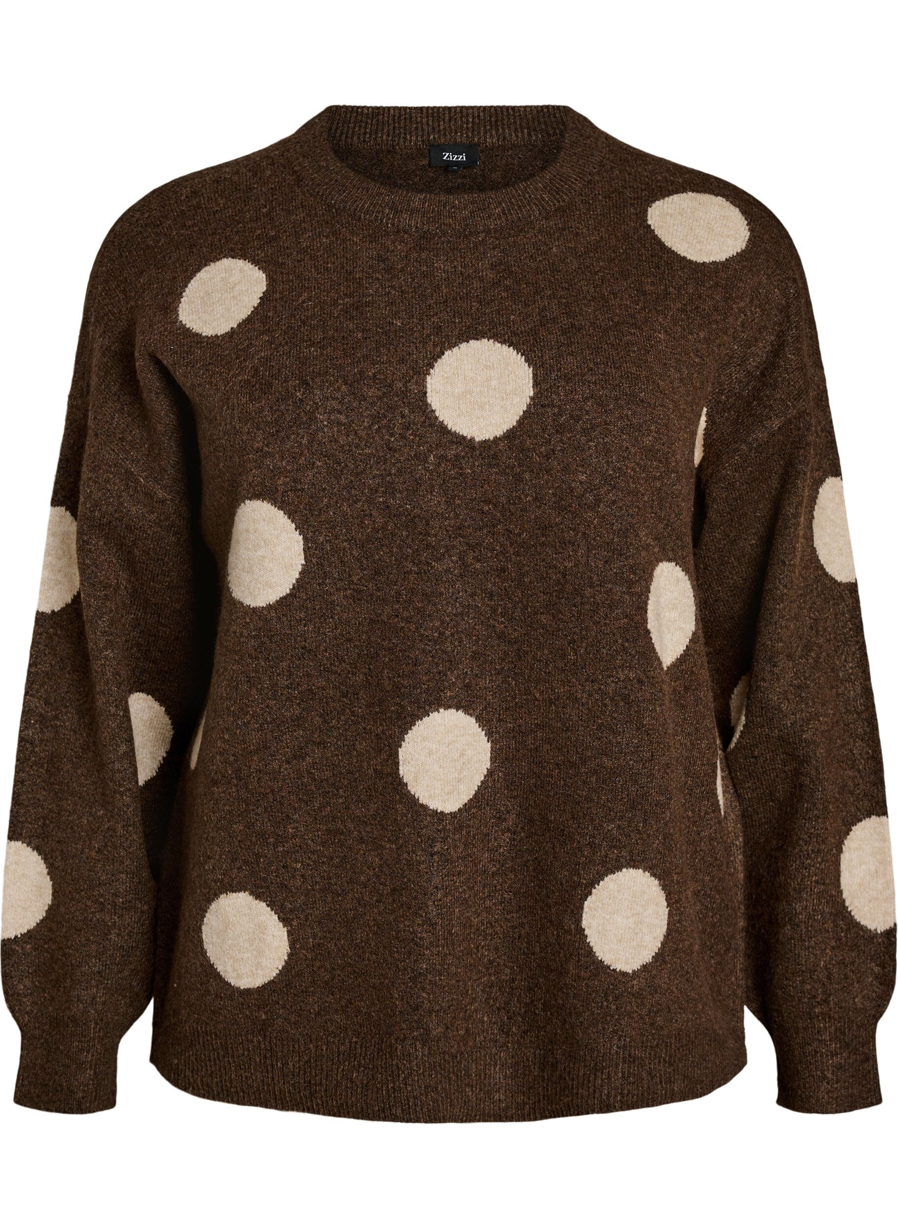 Knitted blouse with a dotted pattern