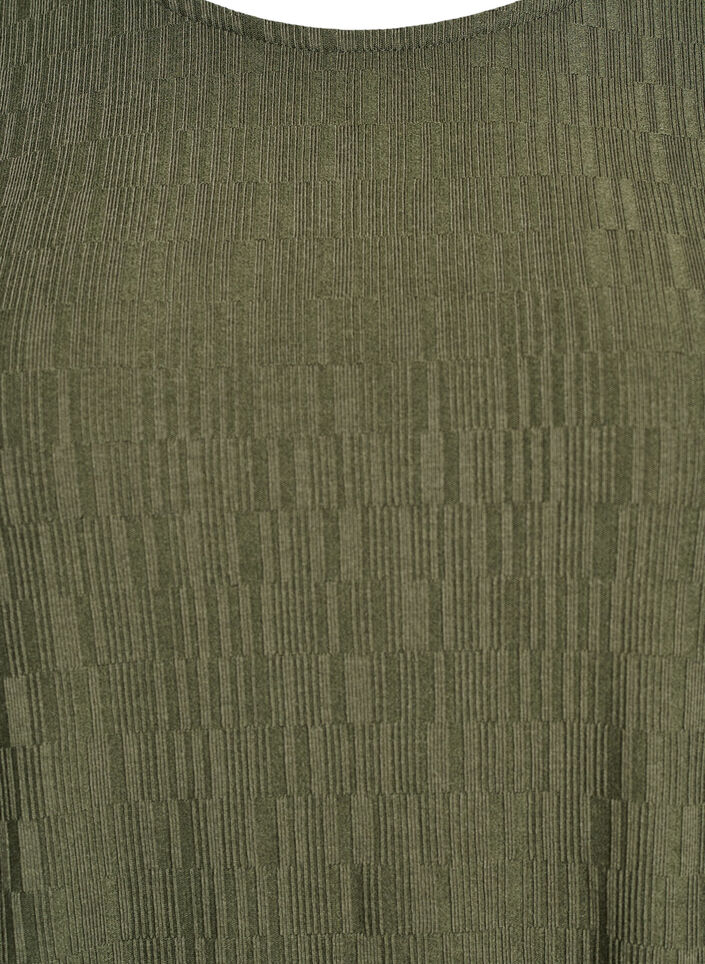 Blouse with texture and 3/4 sleeves, Green, Packshot image number 2