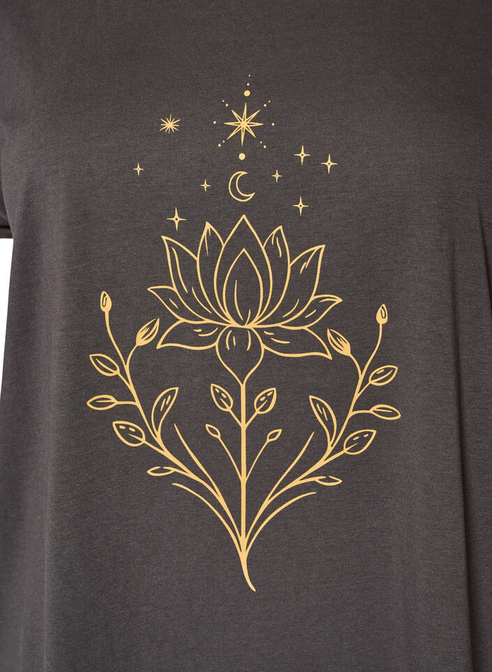 T-shirt with decorative front print, Dark Grey, Packshot image number 2
