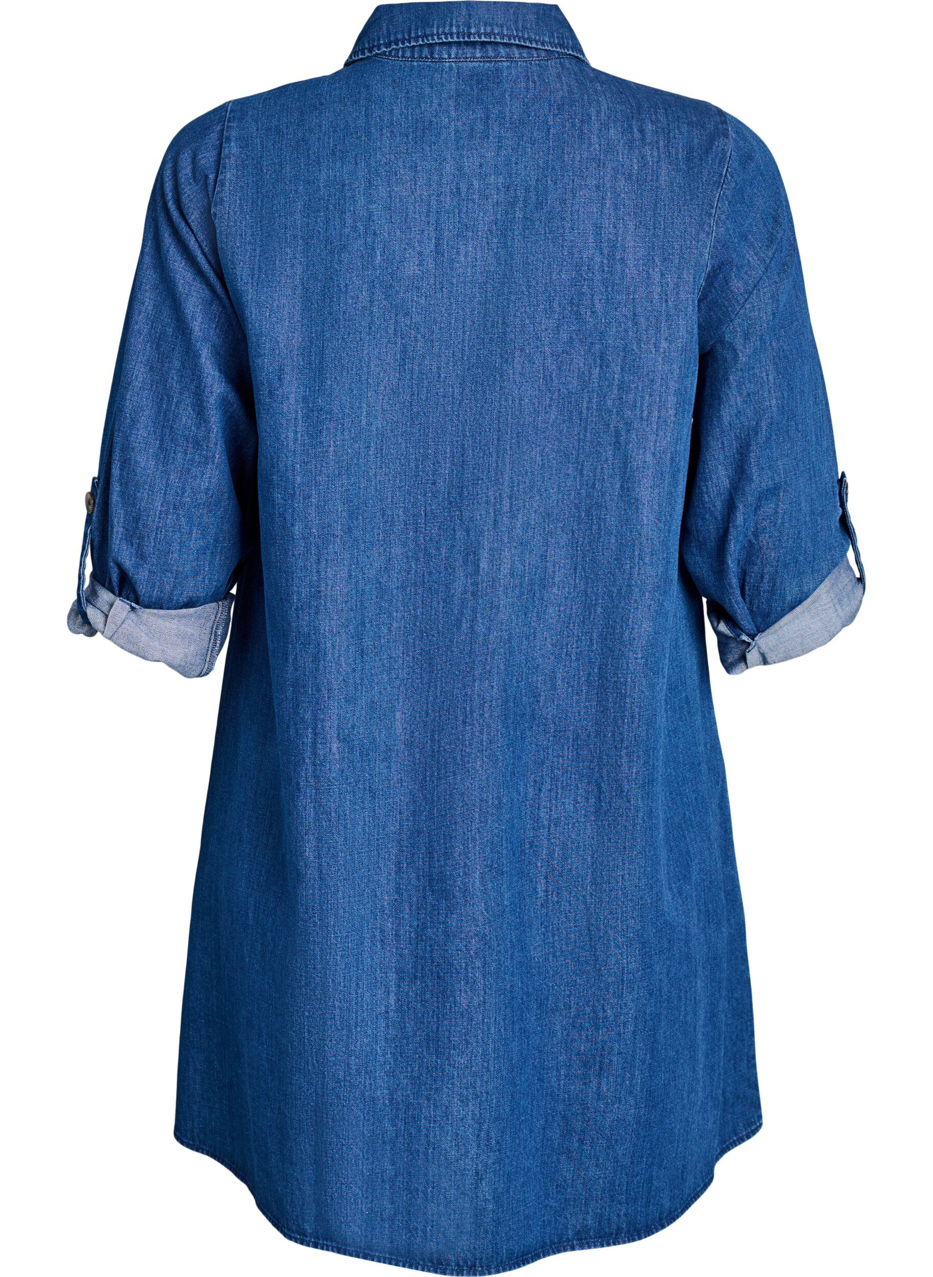 Zizzifashion Short denim dress with zip, Blue, Packshot image number 1