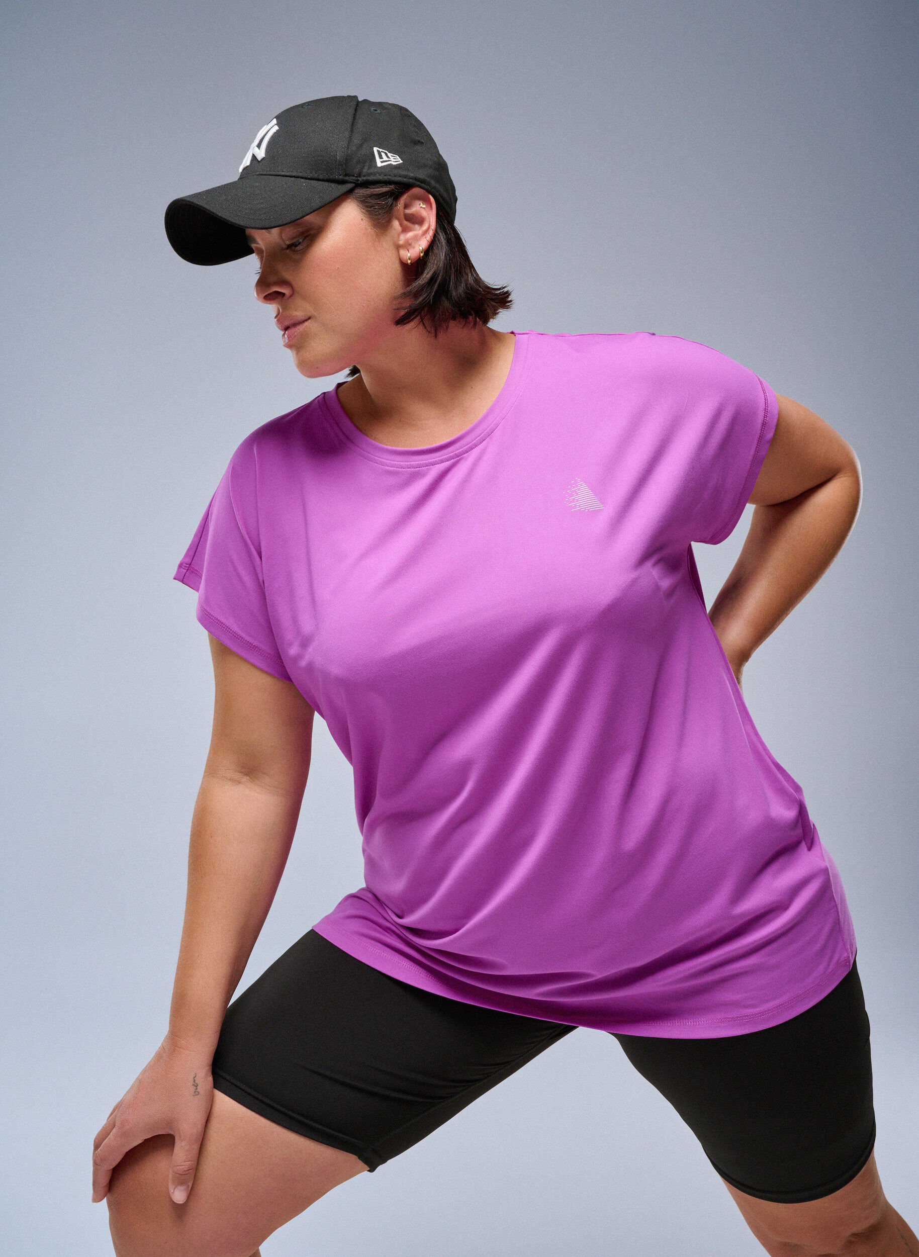 ZizzifashionSolid-coloured training T-shirt, Purple, Image image number 0