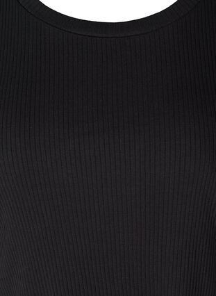 Rib t-shirt with short puff sleeves, Black, Packshot image number 2