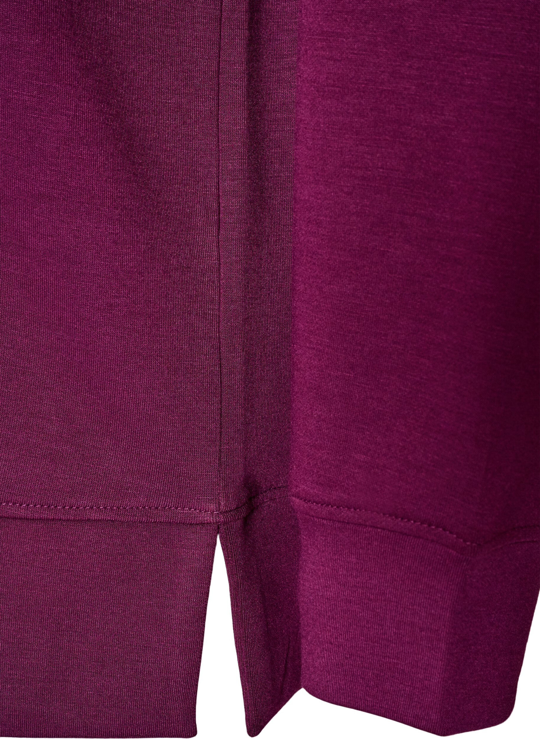ZizzifashionLong-sleeved jersey blouse with a round neck, Purple, Packshot image number 3