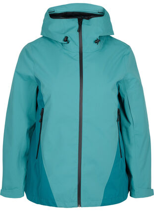 Waterproof hooded ski jacket, North Sea Comb, Packshot image number 0