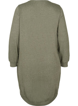 Marled sweatshirt dress with pockets, Ivy Green, Packshot image number 1