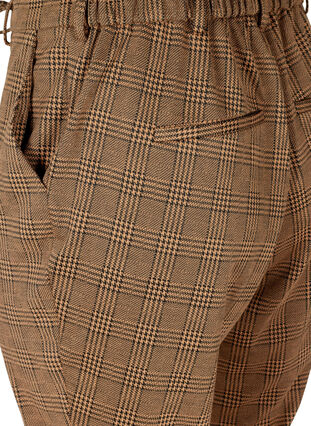Cropped Maddison pants with checkered pattern, Brown Check, Packshot image number 3
