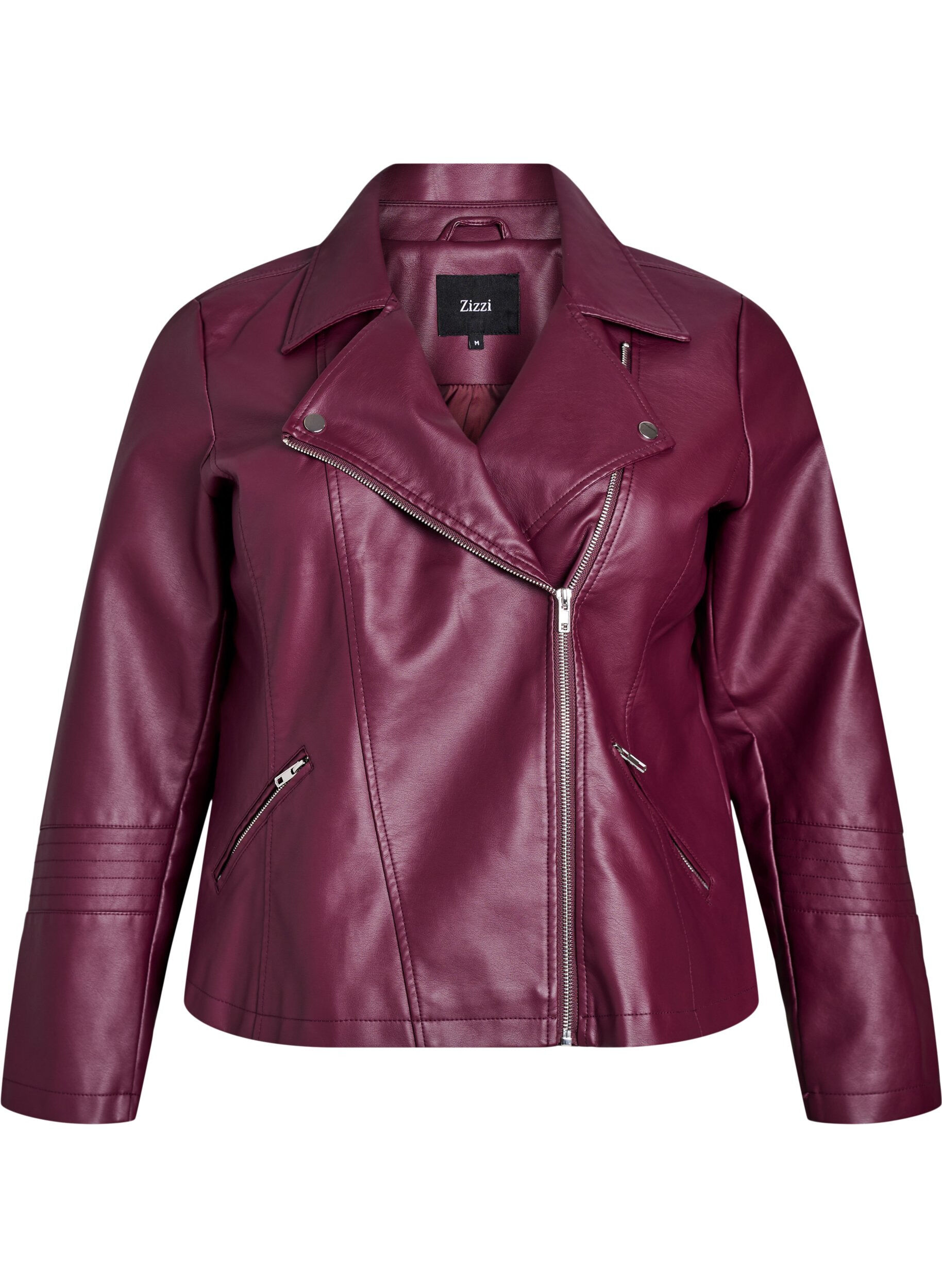 ZizzifashionFaux leather biker jacket, Red, Packshot image number 0