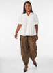 Cotton blouse with decorative bands, Vanilla, Model image number 1