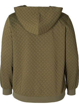Sweater cardigan with a hood a zip, Ivy Green, Packshot image number 1
