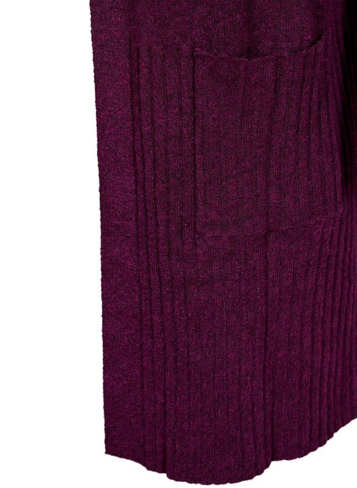 Long cardigan with pockets, Potent Purple Mel., Packshot image number 3