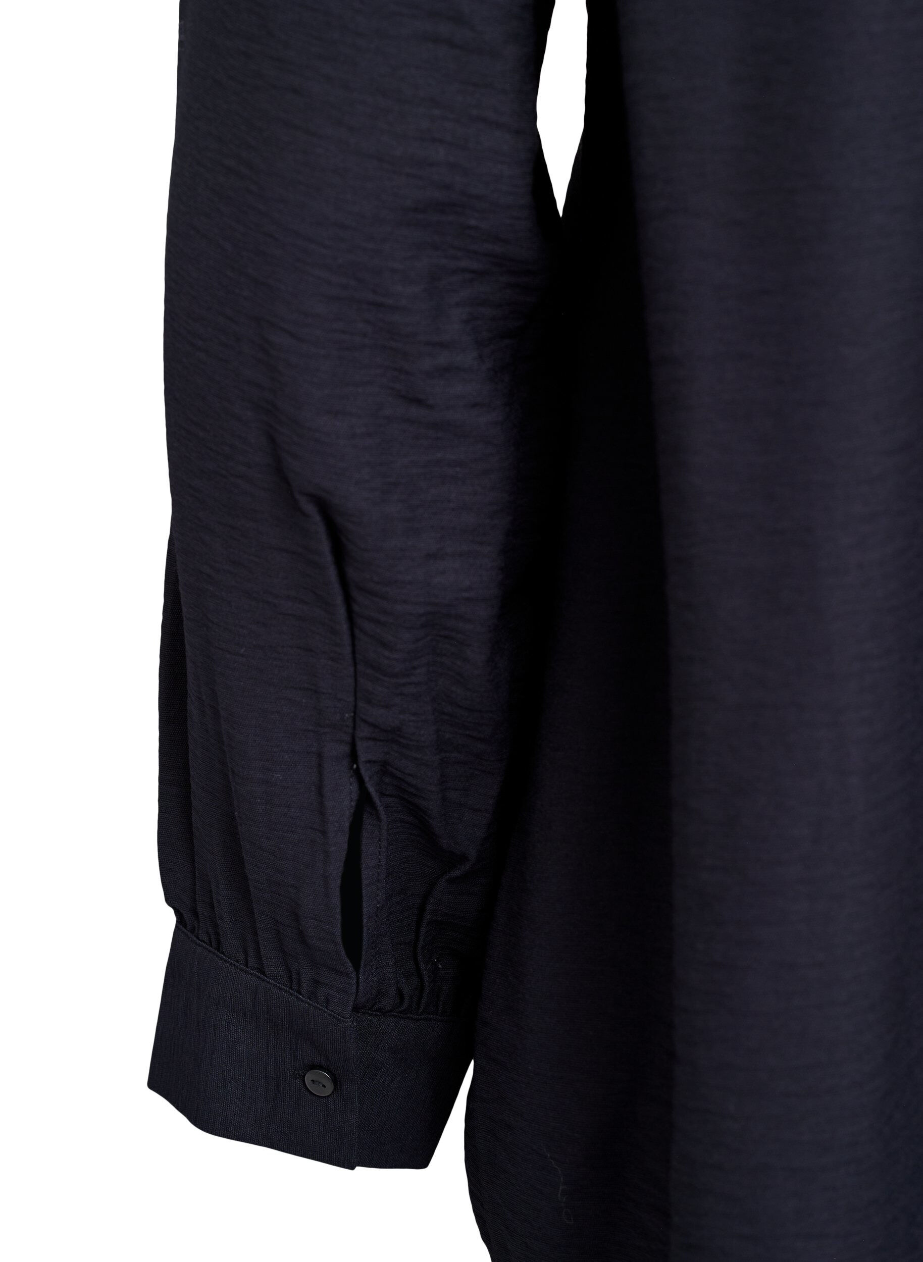 Zizzifashion Viscose shirt with A-line shape, Black, Packshot image number 3